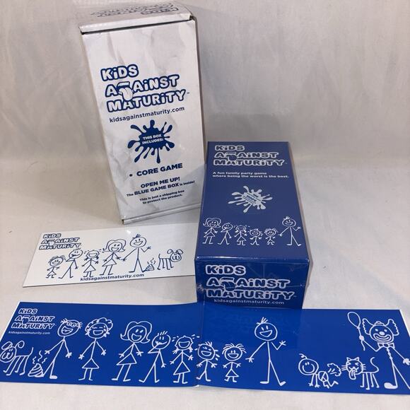 Kids Against Maturity Core Card Game & Expan Pack Vol 1 Sticker & Magnet. NEW - Picture 1 of 6